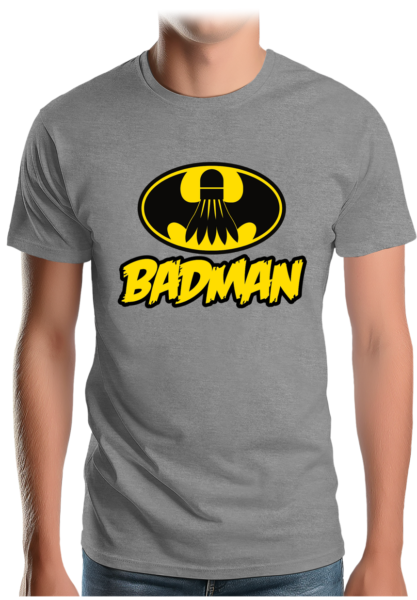 T-Shirt Homme Badman, le super héros du badminton