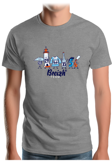 T-Shirt Homme Breizh team, les départements de Bretagne
