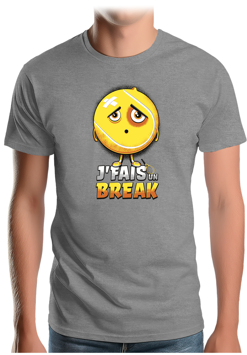 T-Shirt Homme Balle de tennis, je fais un break