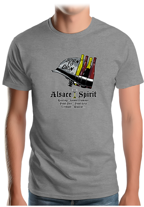 T-Shirt Homme Born To Drink Alsace Spirit