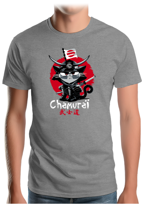 T-Shirt Homme Chat en samouraï
