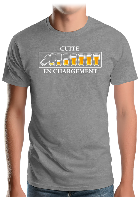 T-Shirt Homme Alcool, Cuite en chargement avec de la bière