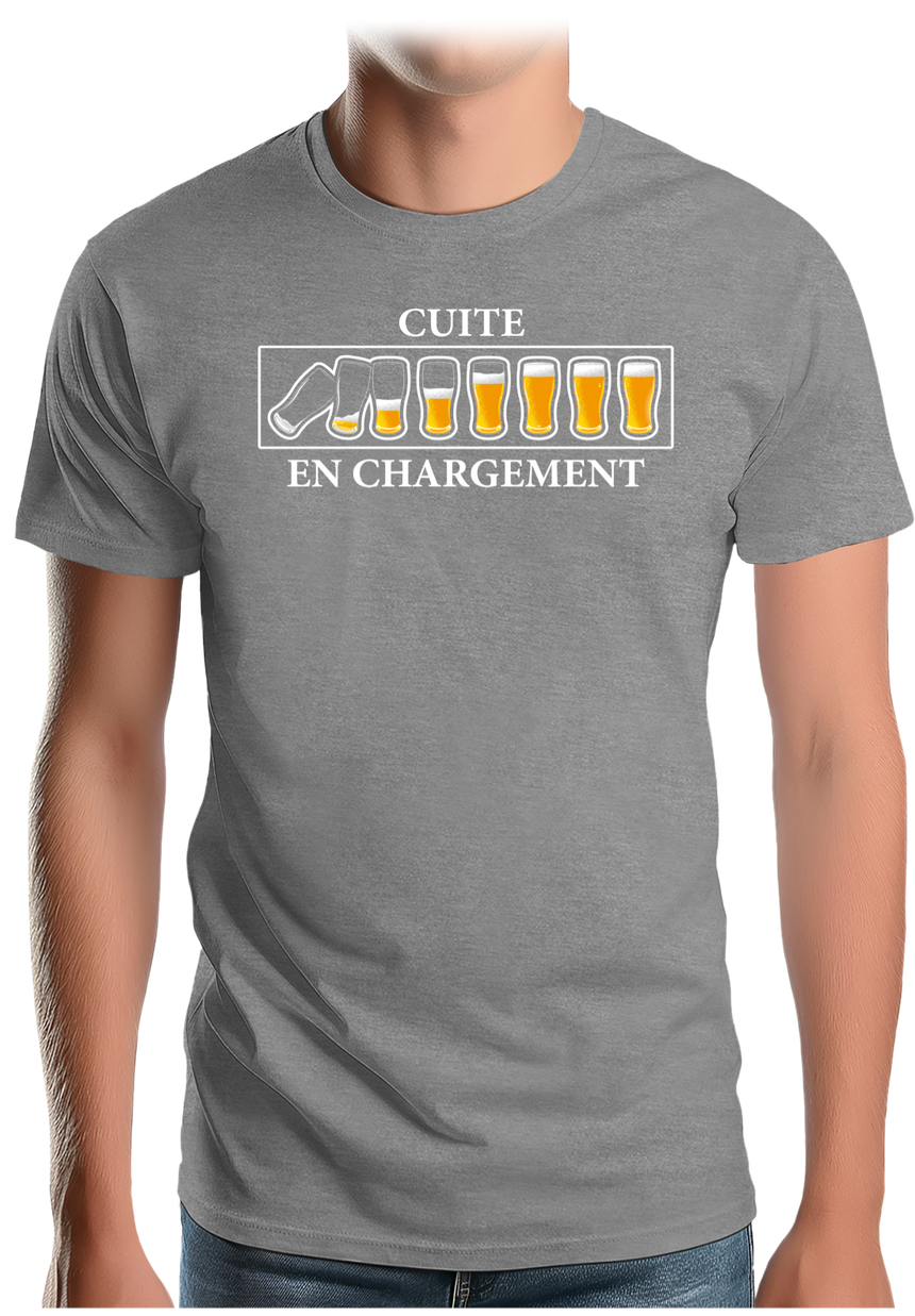 T-Shirt Homme Alcool, Cuite en chargement avec de la bière