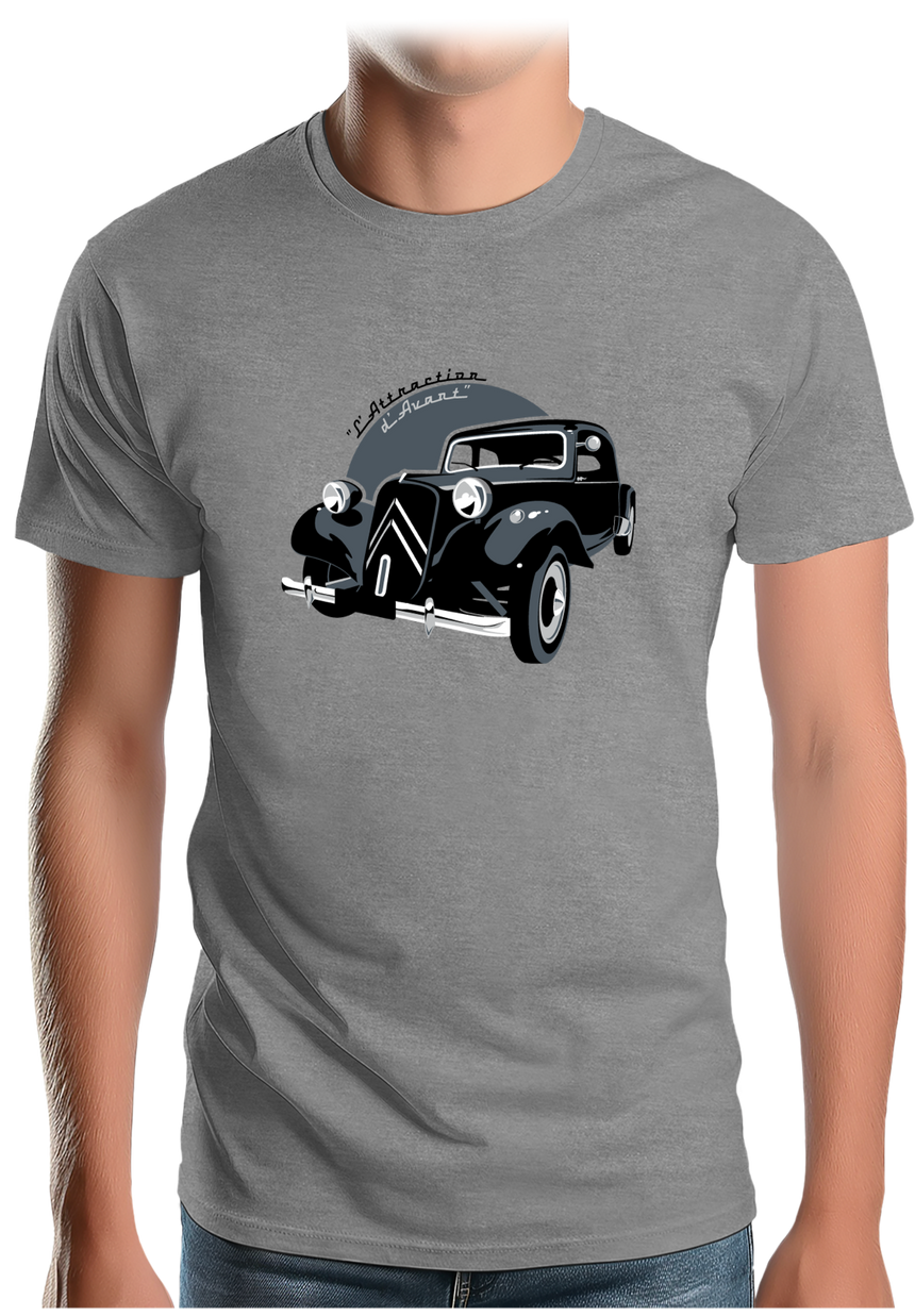T-Shirt Homme Voiture La Traction, l'attraction d'avant