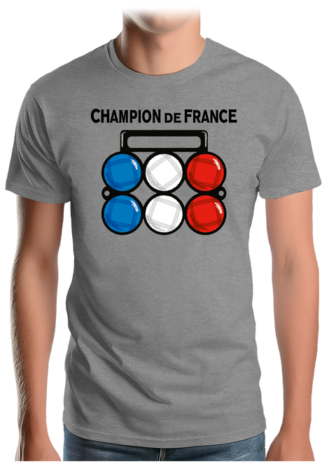 T-Shirt Homme Champion de France pétanque