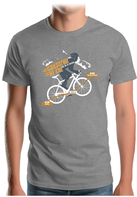 T-Shirt Homme Vélo Chasseur de Col Forclaz