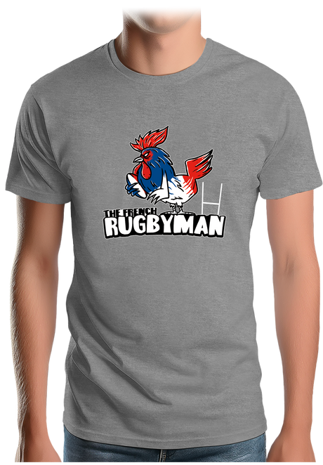 T-Shirt Homme Coq bleu blanc rouge du rugby français