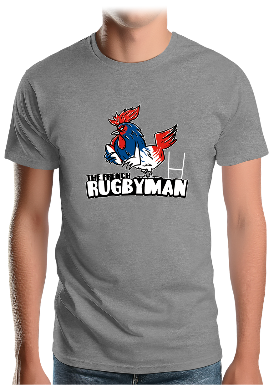 T-Shirt Homme Coq bleu blanc rouge du rugby français