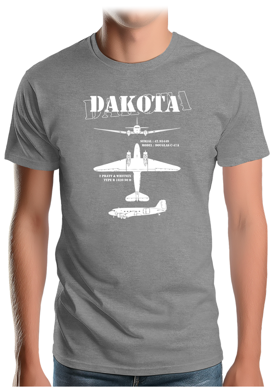 T-Shirt Homme Avion militaire modèle Dakota