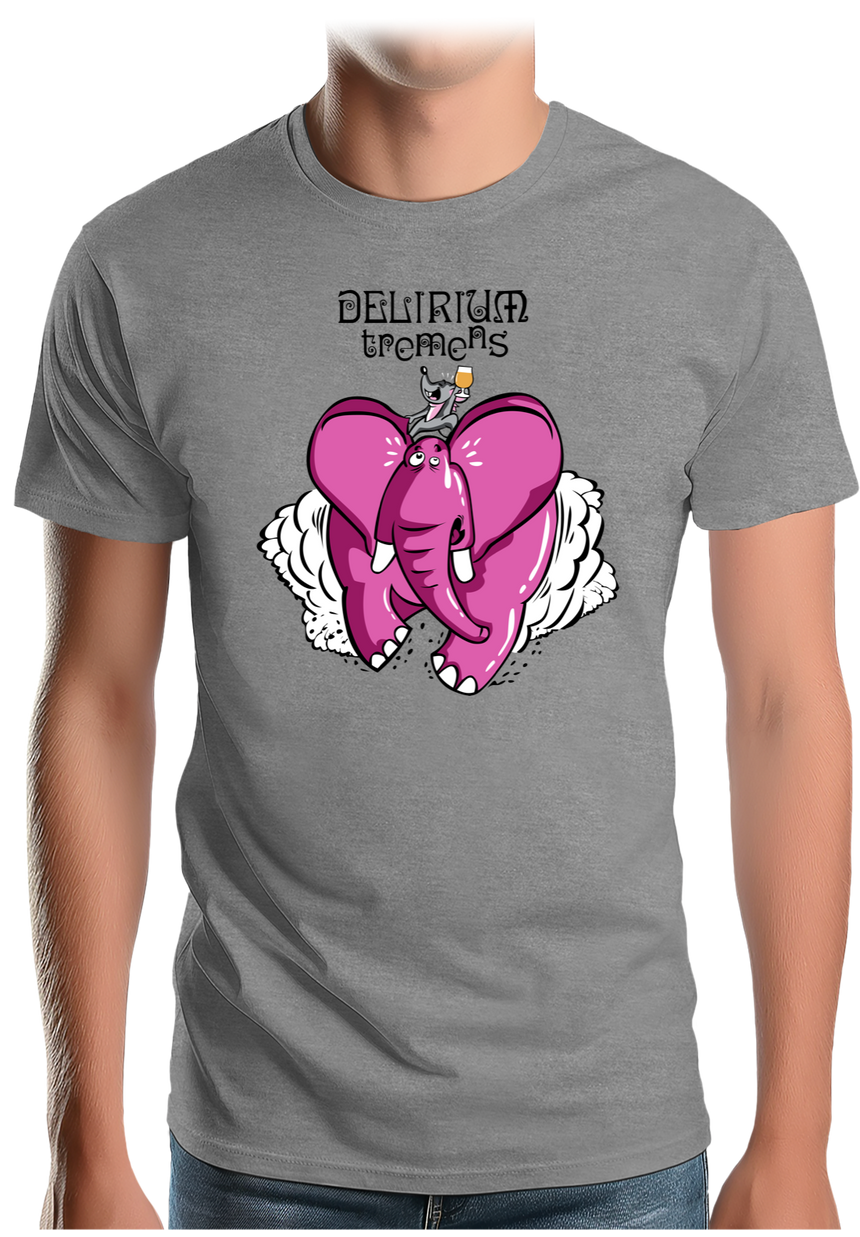 T-Shirt Homme Delirium tremens, Éléphant rose bière