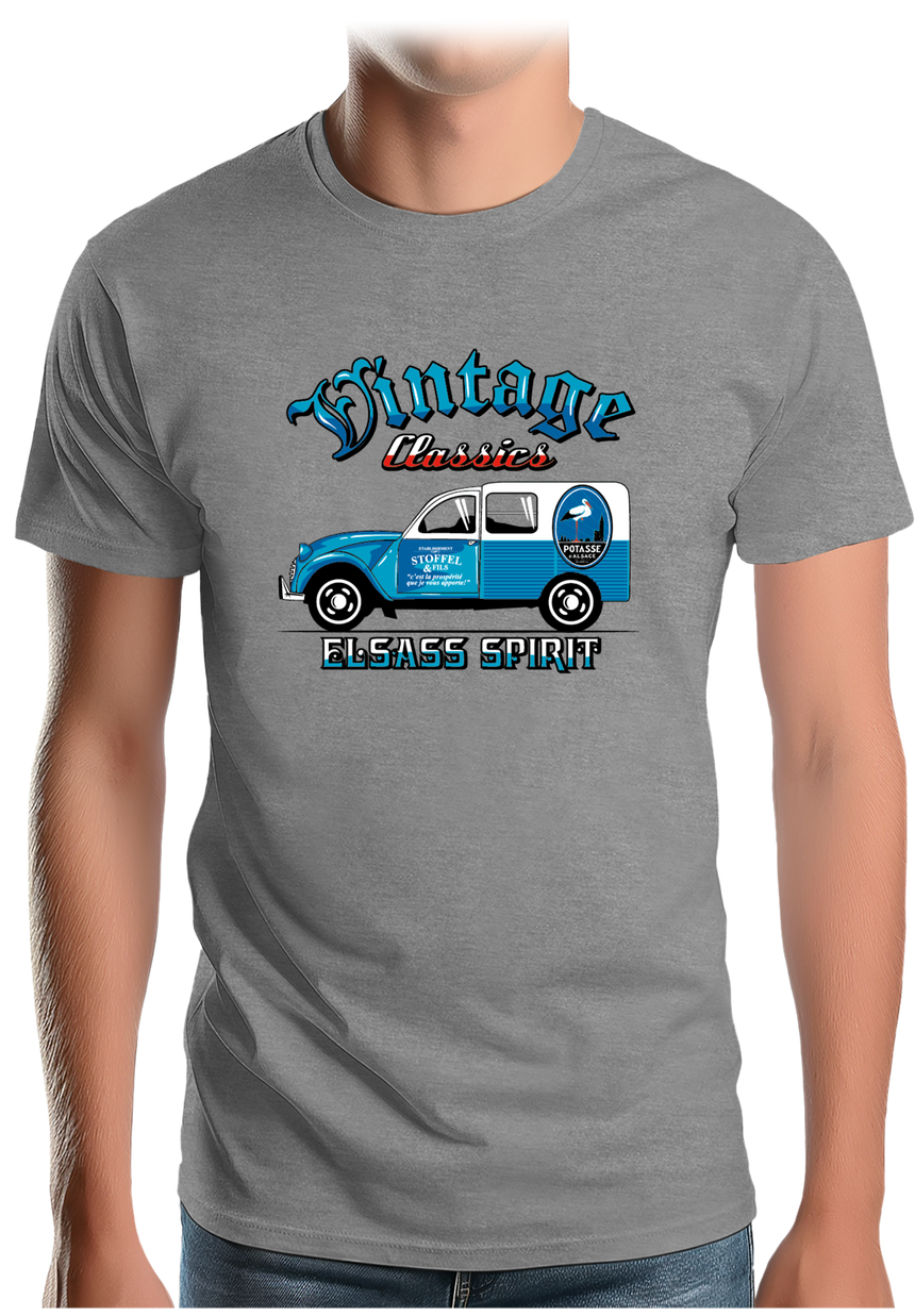 T-Shirt Homme Voiture 2CV made in Alsace