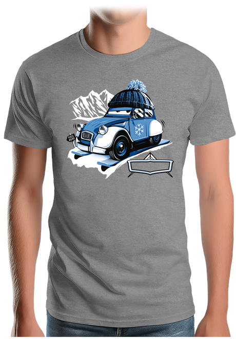 T-Shirt Homme 2 cv sur la route du ski