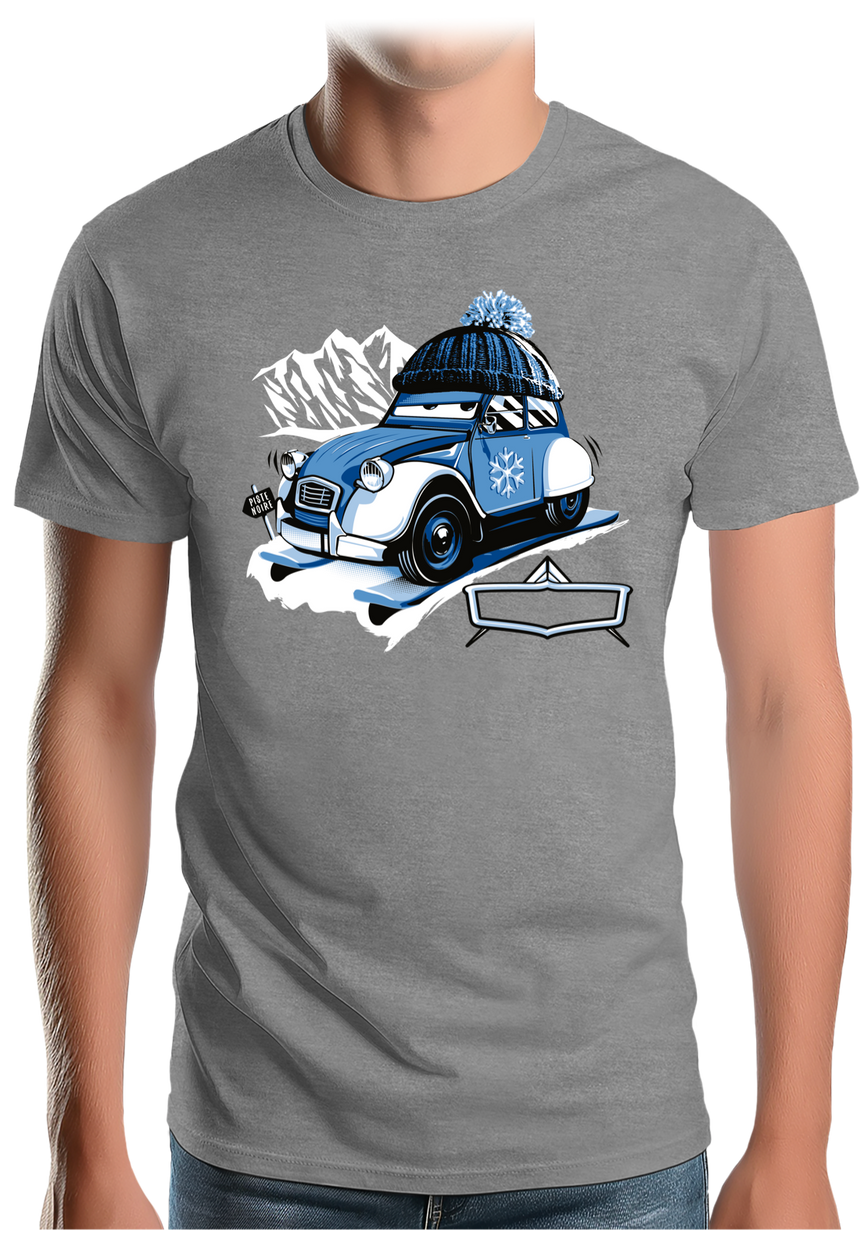 T-Shirt Homme 2 cv sur la route du ski