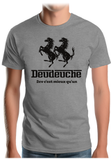 T-Shirt Homme Deux 2CV mieux qu'un cheval cabré