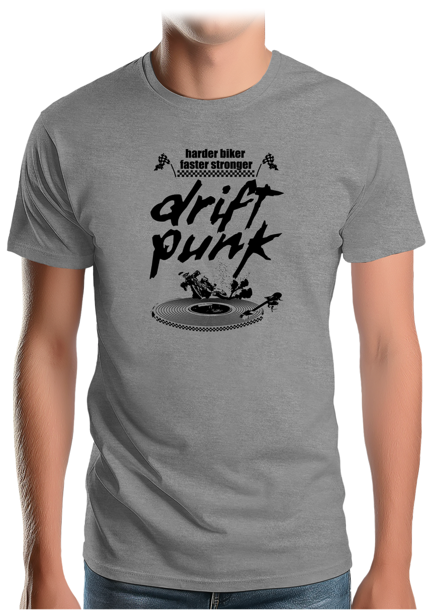 T-Shirt Homme Drift punk, la moto tourne disque