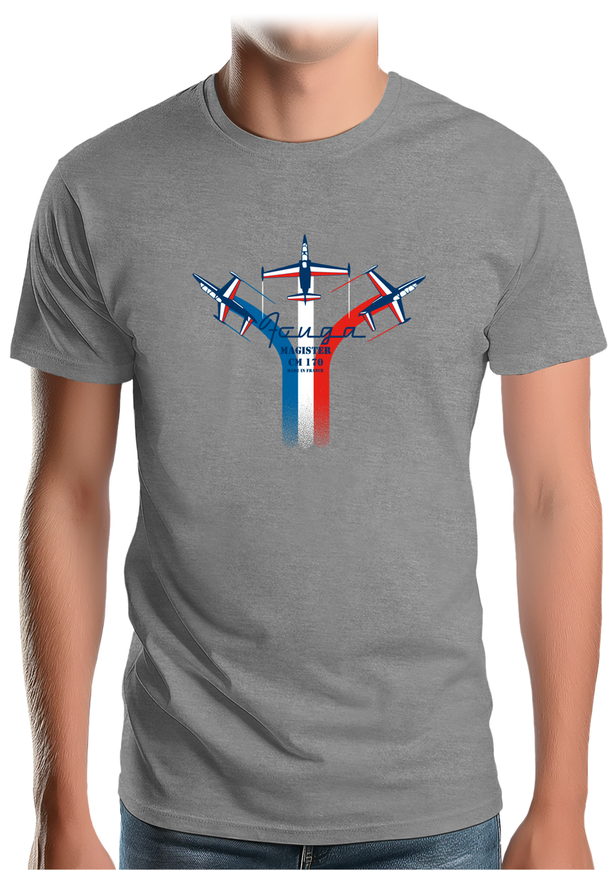 T-Shirt Homme Avion Fouga de France en formation