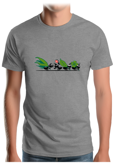 T-Shirt Homme Fourmis adicte à l'herbe