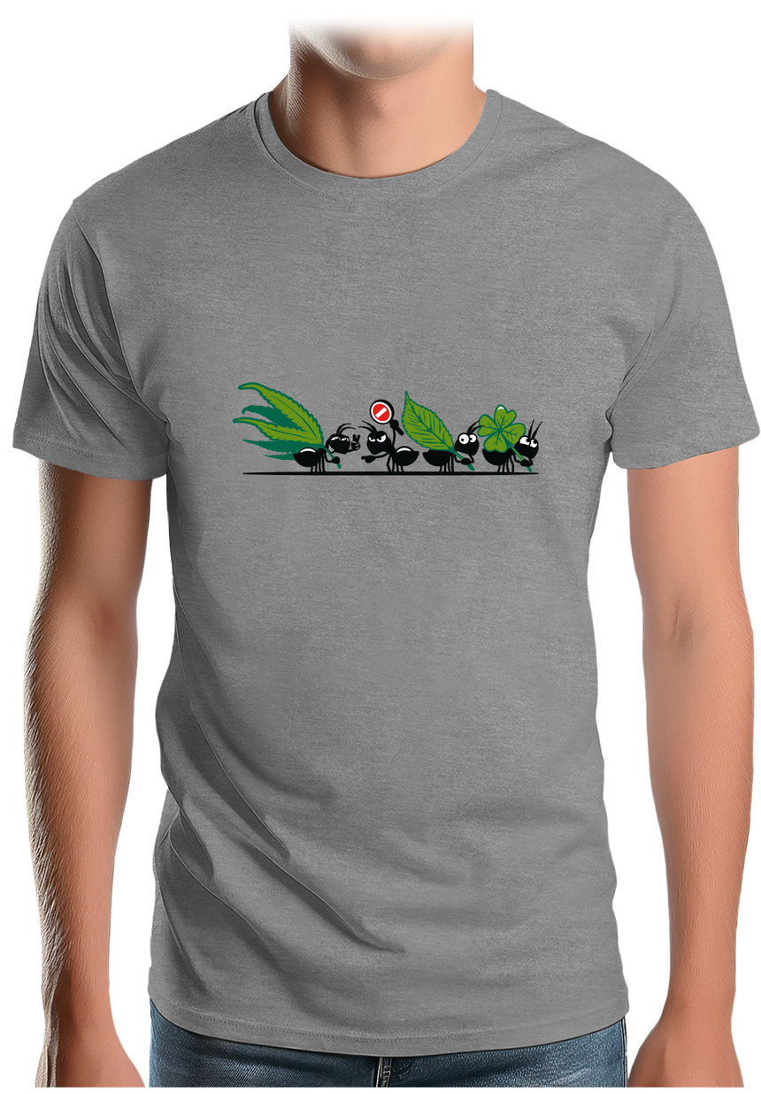 T-Shirt Homme Fourmis adicte à l'herbe