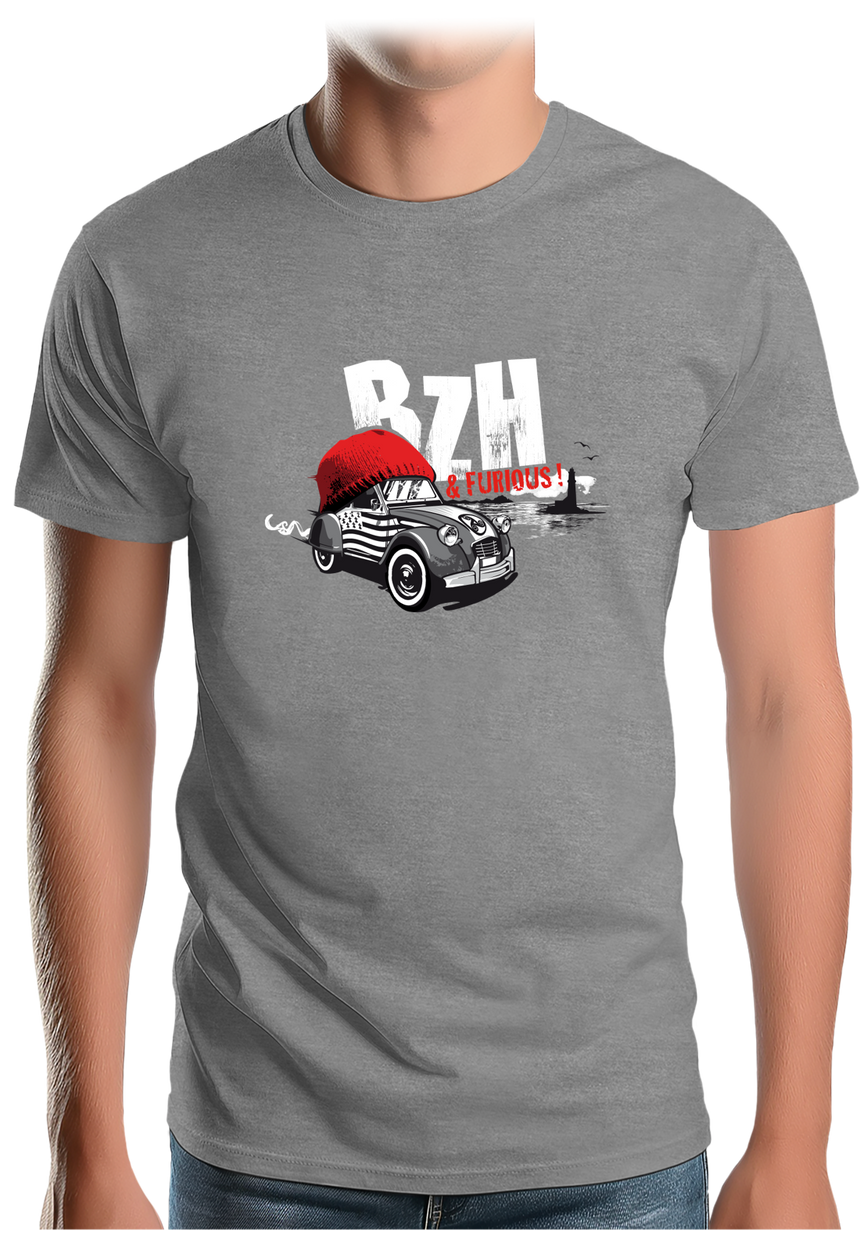 T-Shirt Homme Voiture 2CV de Bretagne, BZH & Furious
