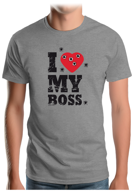 T-Shirt Homme I Love My Boss cible de tire