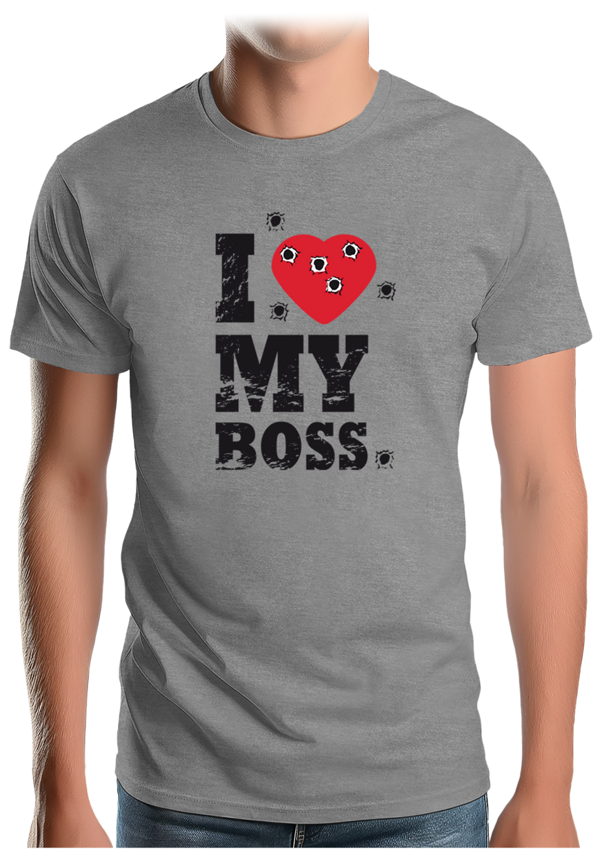 T-Shirt Homme I Love My Boss cible de tire