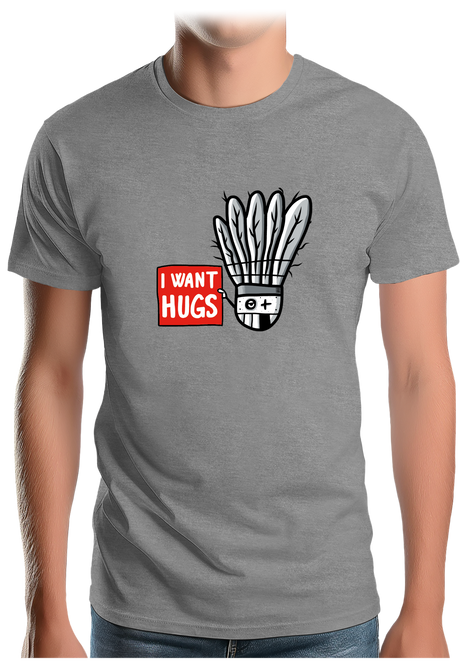 T-Shirt Homme Badminton I want hugs