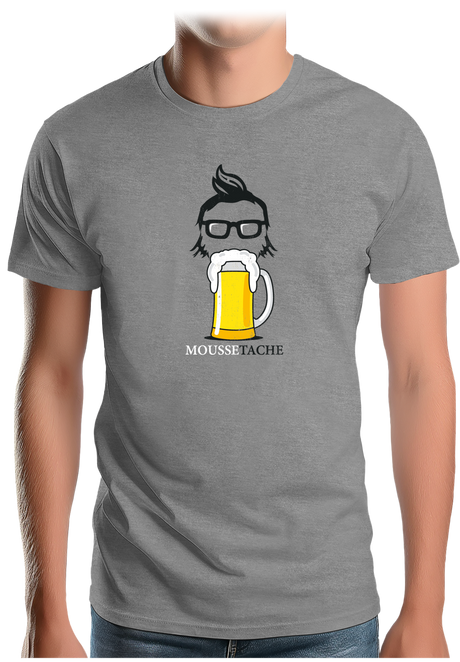 T-Shirt Homme La mousse tâche avec la bière