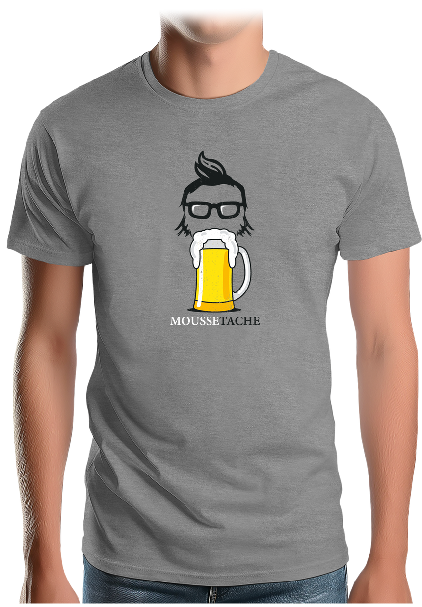 T-Shirt Homme La mousse tâche avec la bière