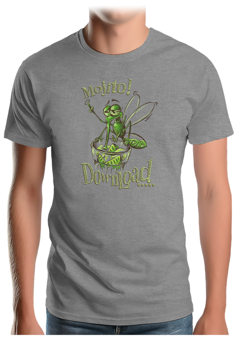 T-Shirt Homme Alcool, moustique boit le mojito