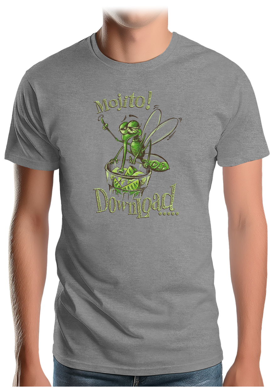 T-Shirt Homme Alcool, moustique boit le mojito