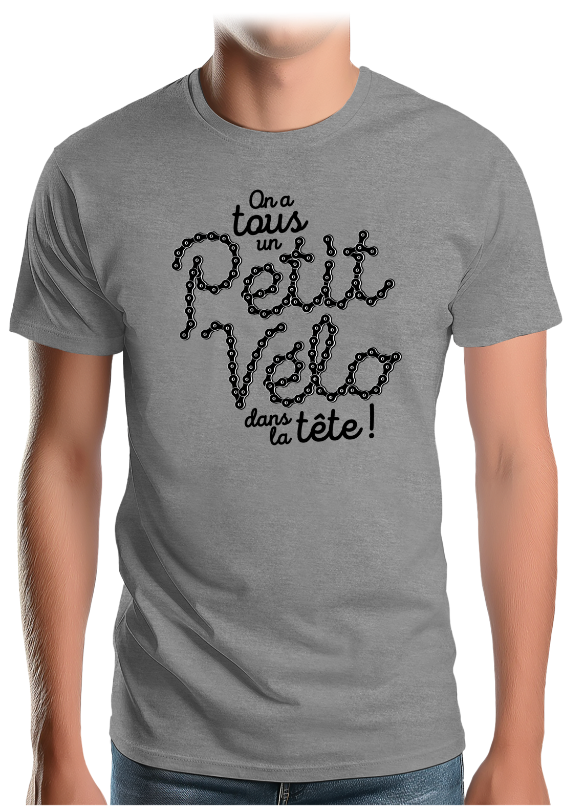 T-Shirt Homme Petit vélo dans la tête