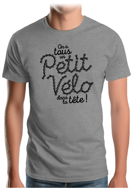 T-Shirt Homme Petit vélo dans la tête