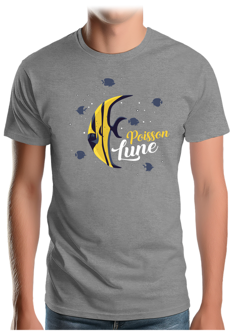 T-Shirt Homme Poisson lune avec strass