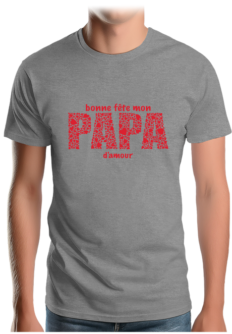T-Shirt Homme Bonne fête papa d'amour