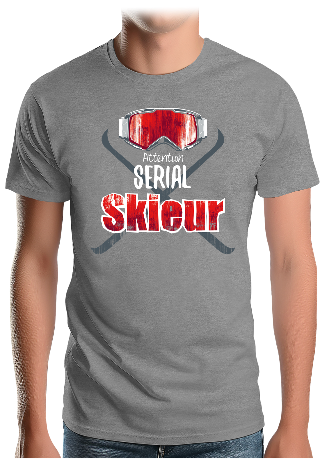 T-Shirt Homme Attention serial skieur