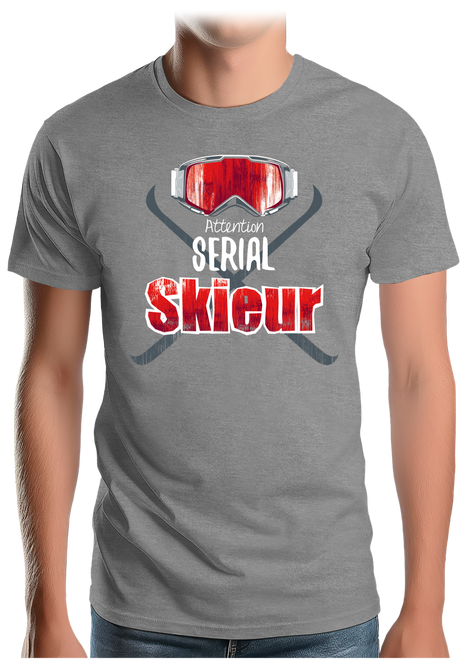 T-Shirt Homme Attention serial skieur