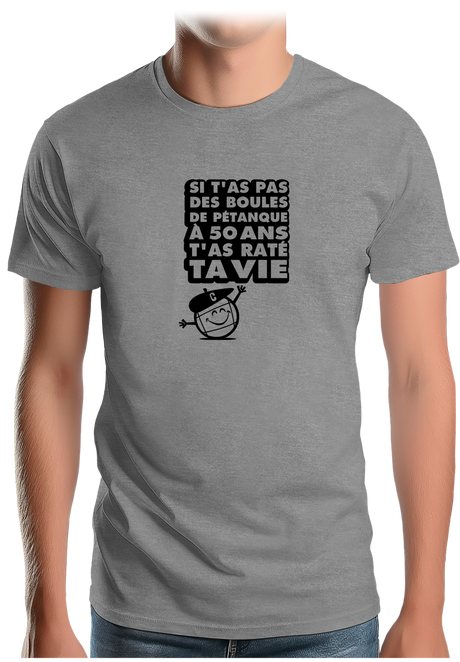 T-Shirt Homme Si t'as pas des boules à 50 ans