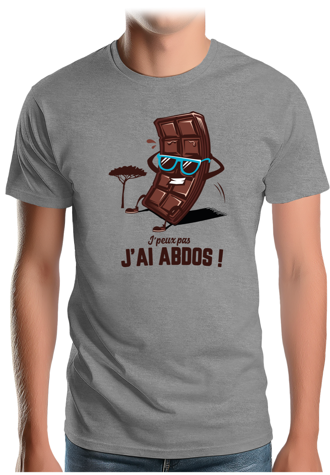T-Shirt Homme Des abdos en tablette de chocolat