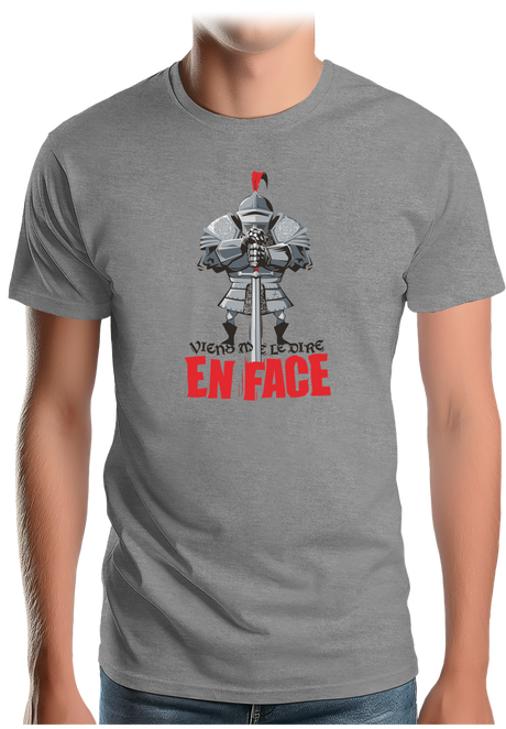 T-Shirt Homme Chevalier, viens me le dire en face (Recto/Verso)