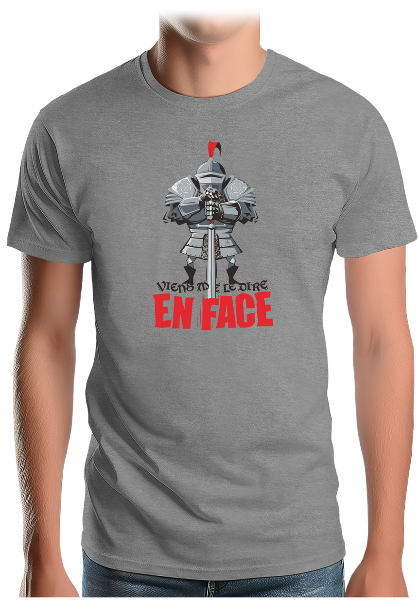 T-Shirt Homme Chevalier, viens me le dire en face (Recto/Verso)