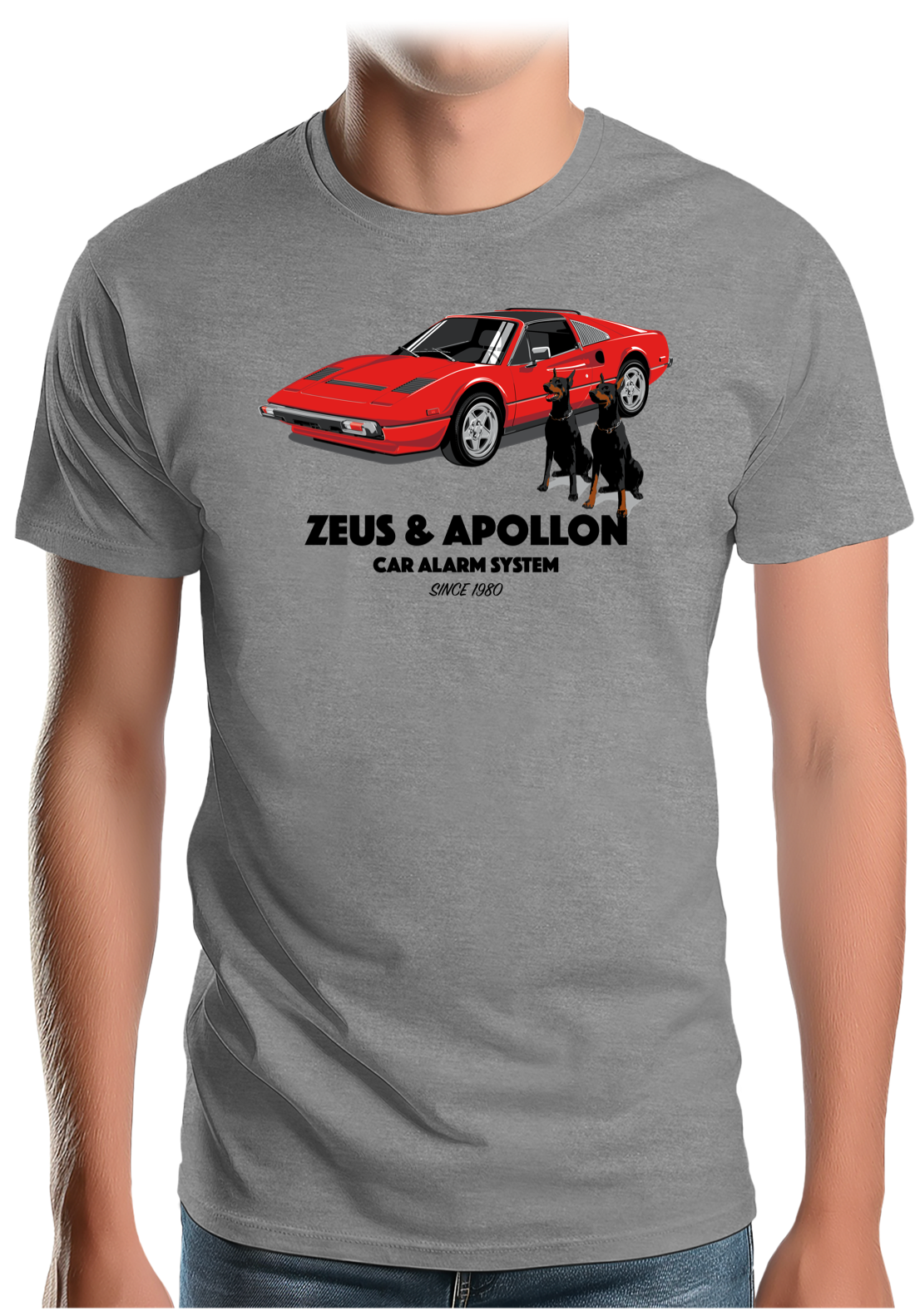 T-Shirt Homme Zeus et Apollon Voiture Alarme
