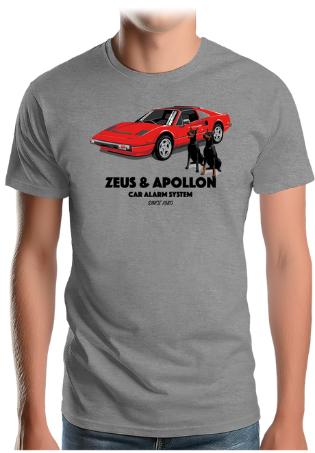 T-Shirt Homme Zeus et Apollon Voiture Alarme
