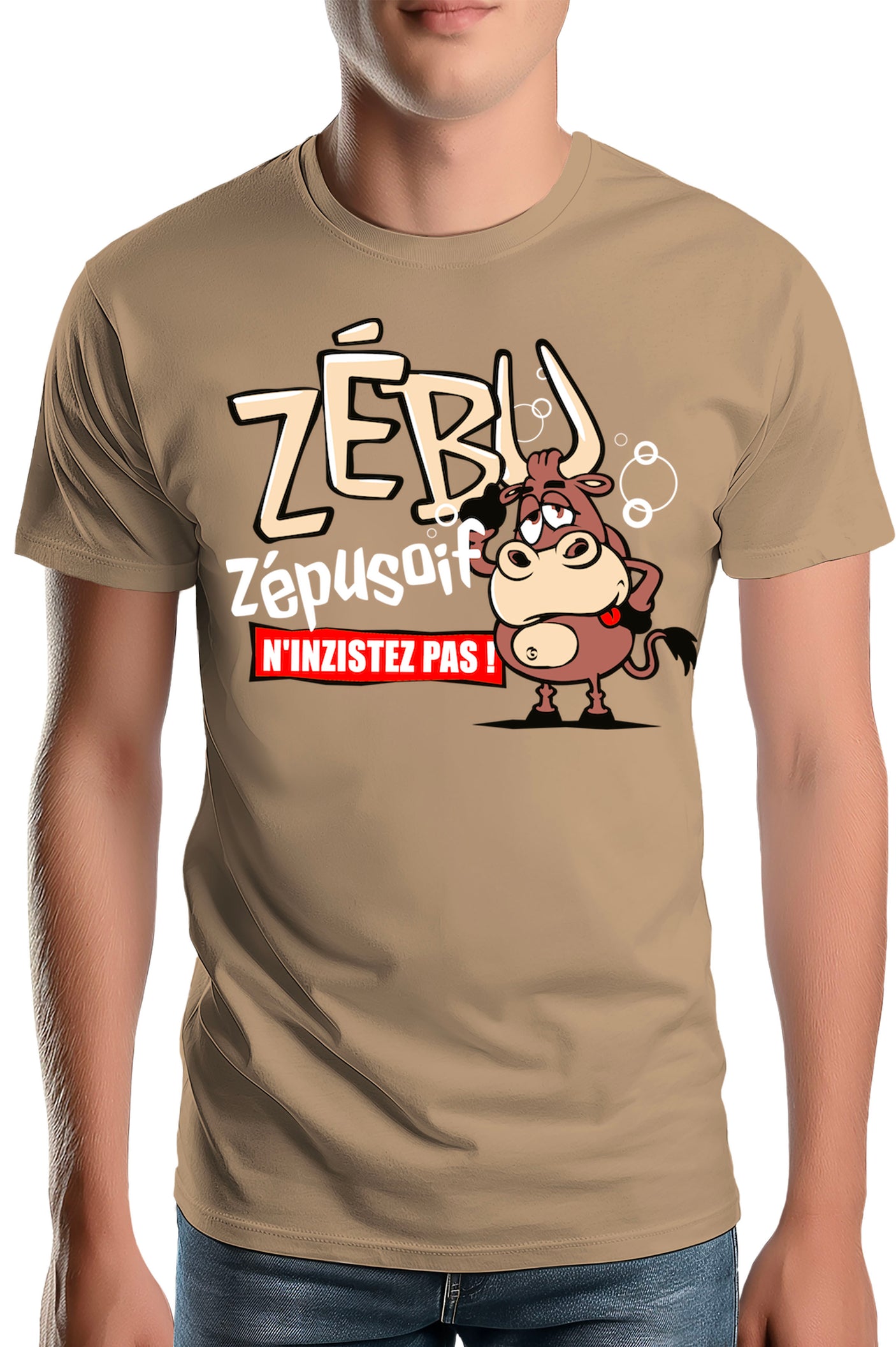 T-Shirt Homme Quand ZEBU zéplusoif