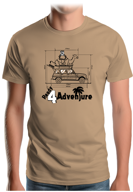 T-Shirt Homme Voiture 4L Trophy avec chameau