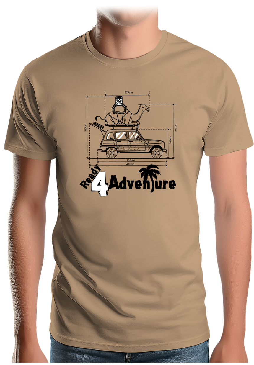 T-Shirt Homme Voiture 4L Trophy avec chameau