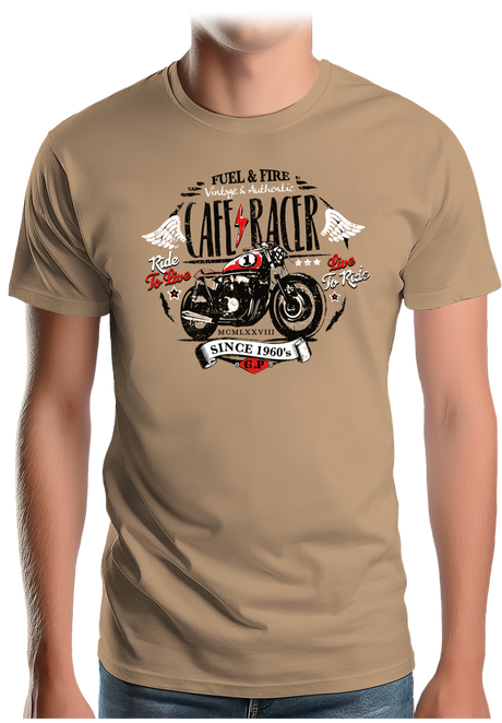 T-Shirt Homme Moto Café racer