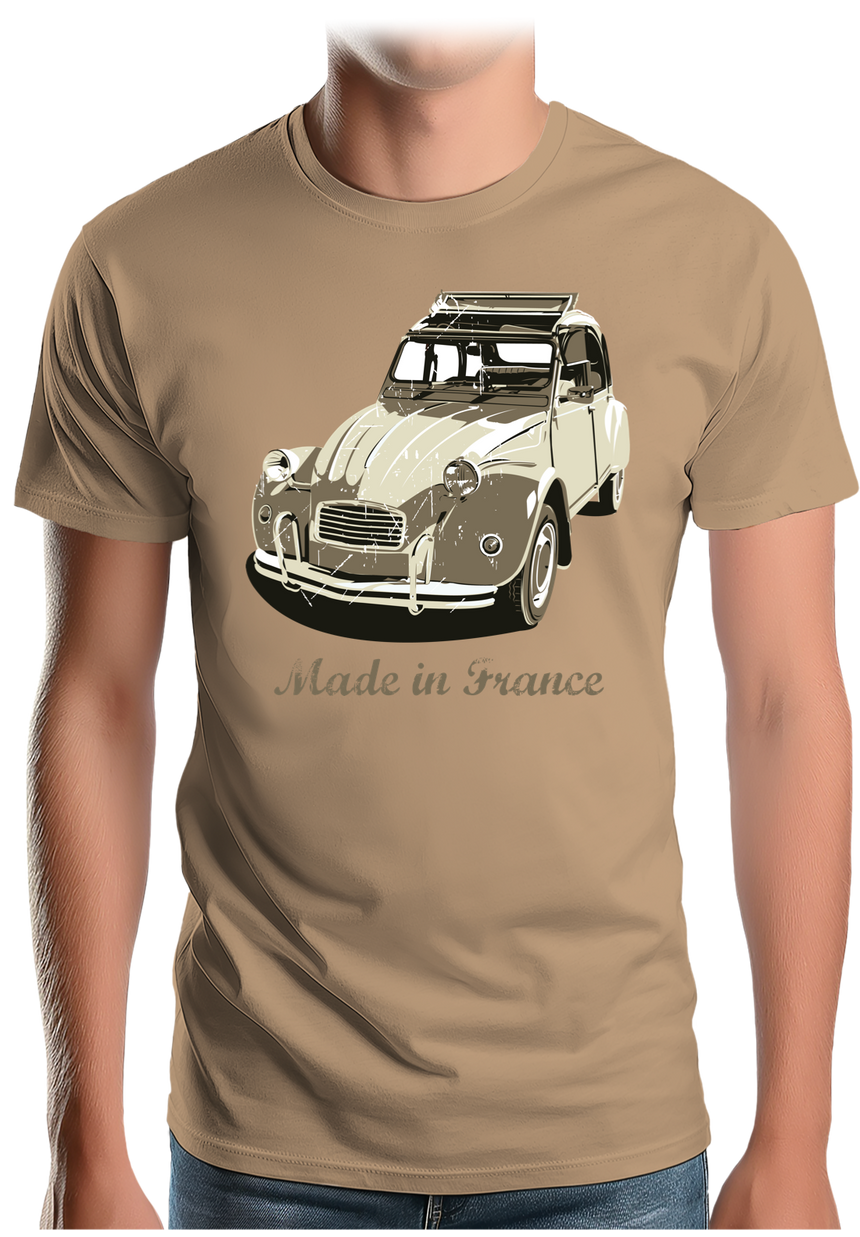 T-Shirt Homme Voiture 2CV fabriqué en France