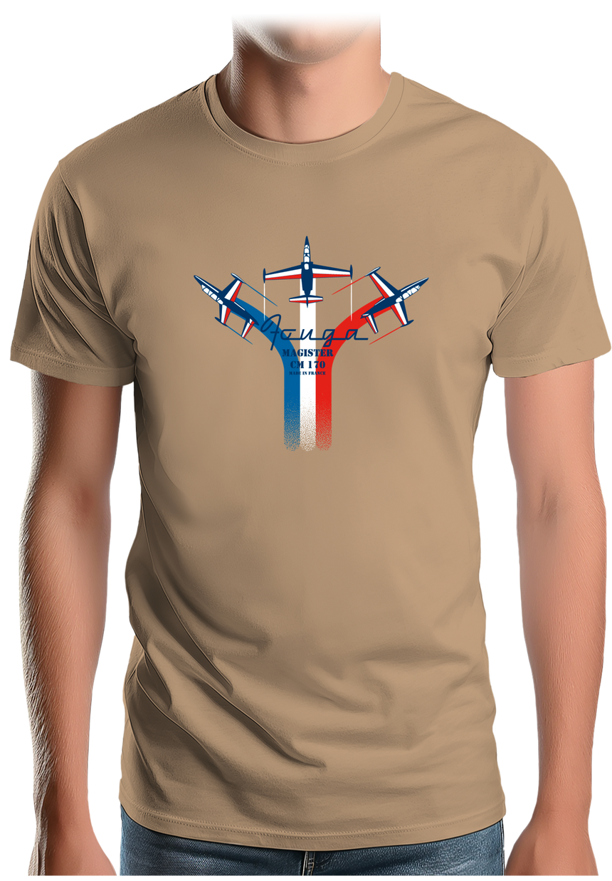 T-Shirt Homme Avion Fouga de France en formation