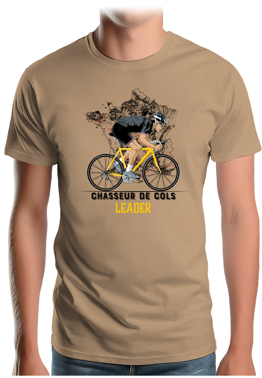 T-Shirt Homme Chasseur de Cols en vélo - Leader