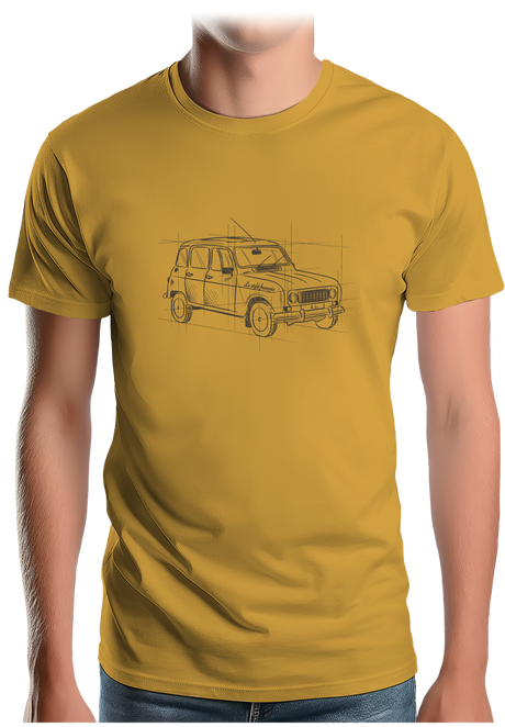 T-Shirt Homme La 4L en crayonné dessin technique